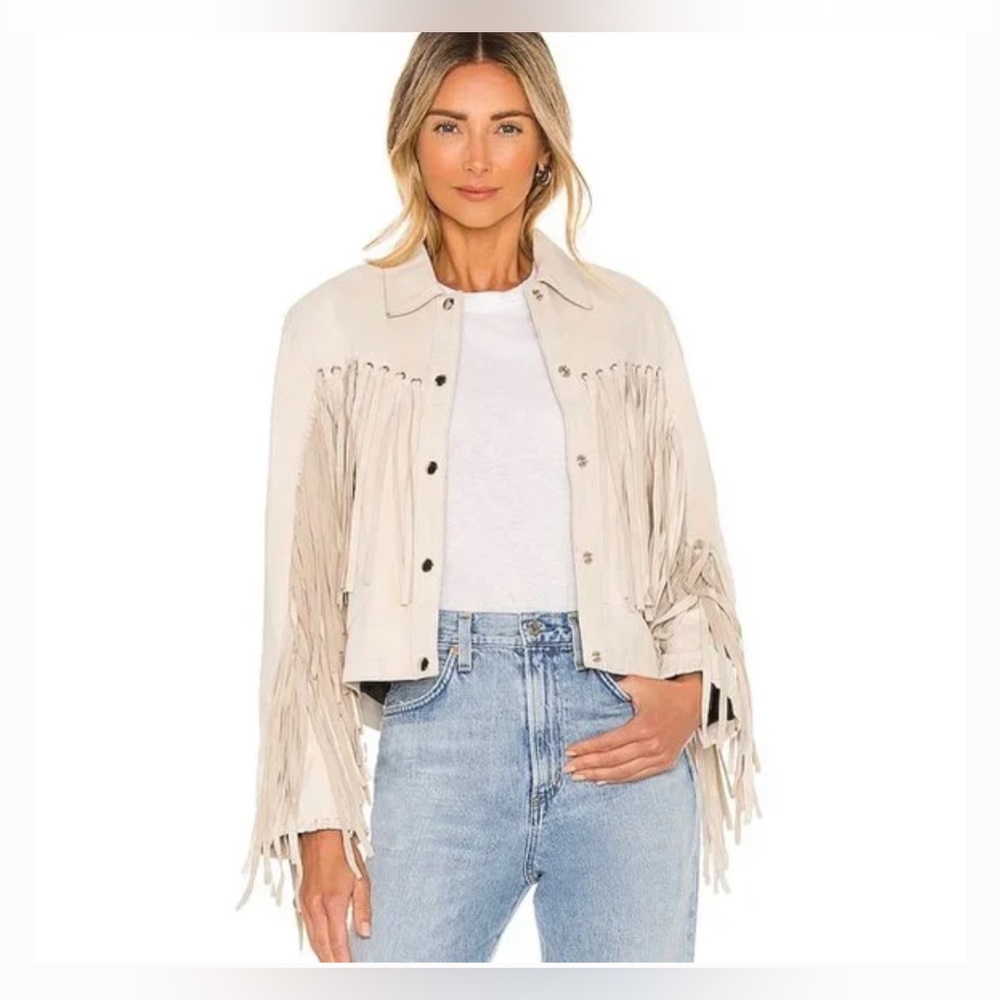 Understated Leather Mustang Jacket in Marshmellow